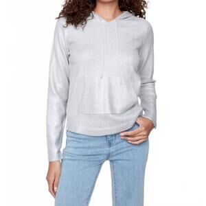 NEW CHARLIE B raglan sleeve hoodie with pocket in silver